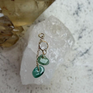 Raw emerald - charm